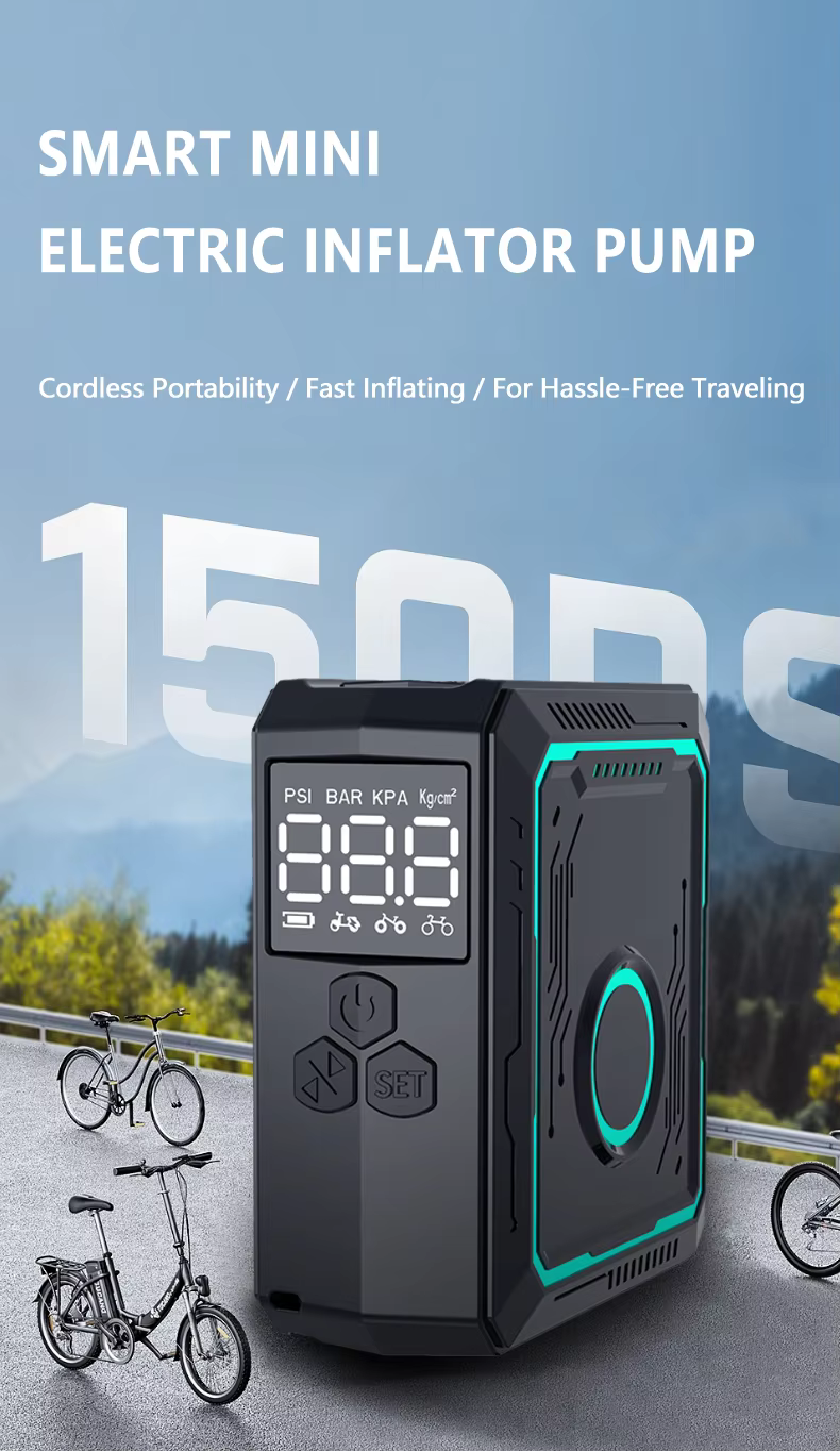 One Click Smart Bike Pump Car Motorcycle Bicycle Portable Tire Inflator Mini Wireless Electric Air Compressor Air Pump