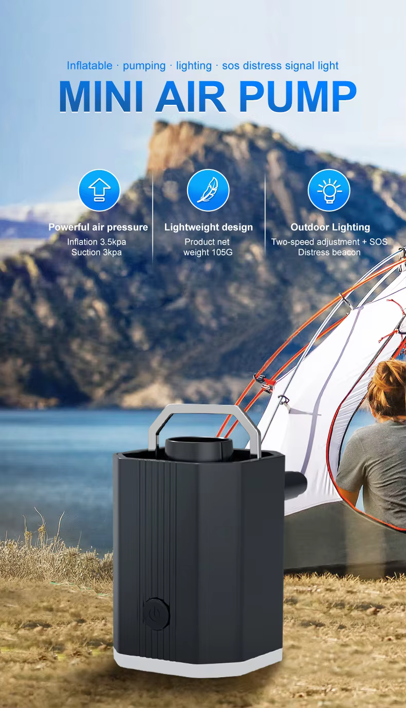 Portable Rechargeable Mini Air Mattress Pump Battery Powered Wireless Outdoor Inflate Deflate Light OEM Mini Air Pump