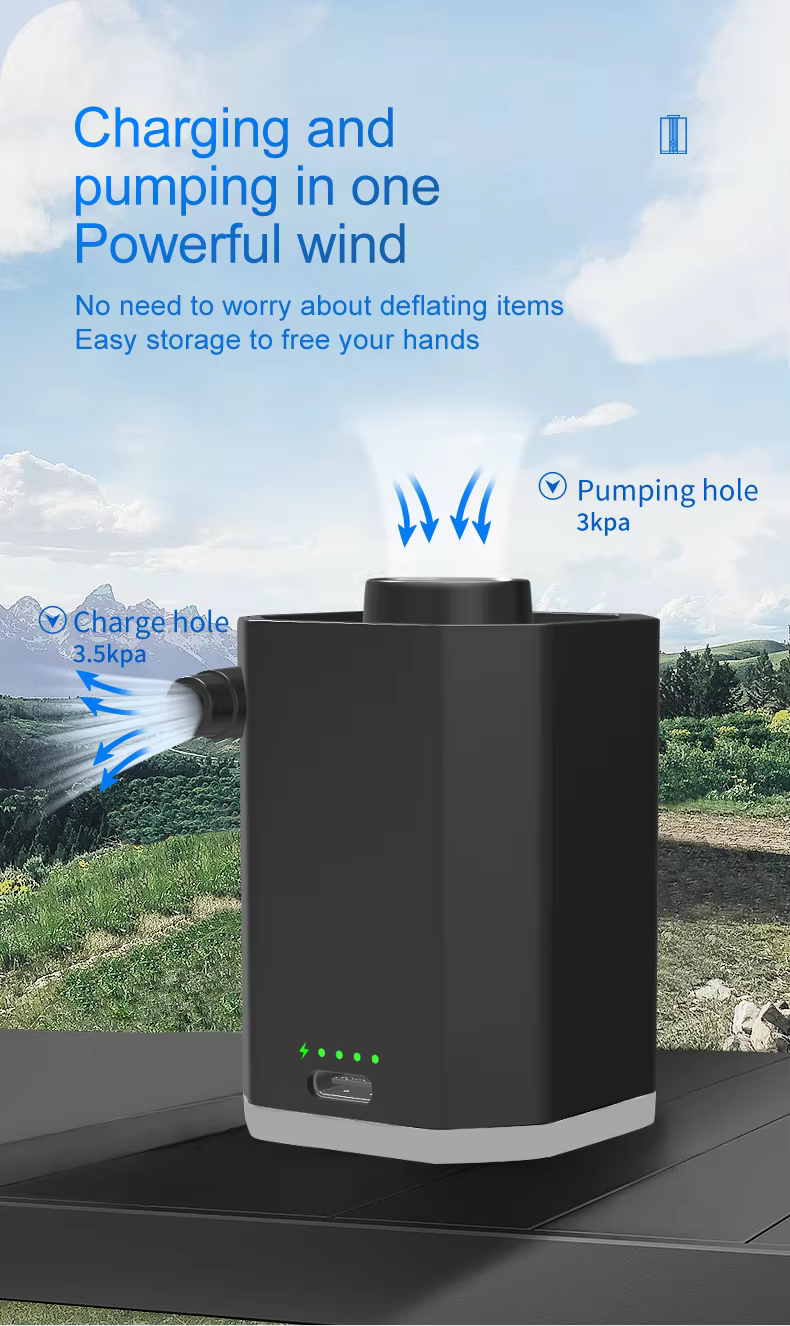 Portable Rechargeable Mini Air Mattress Pump Battery Powered Wireless Outdoor Inflate Deflate Light OEM Mini Air Pump