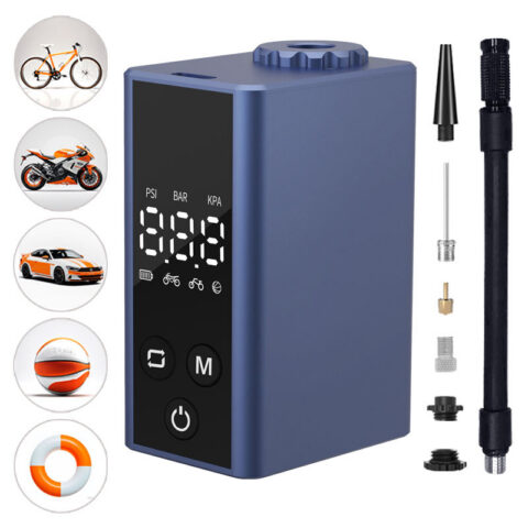 Top Pick Portable 120 PSI Bike Air Compressor Pump Para Moto Car Automatic Tire Inflator Rechargeable Electric Mini Bicycle Pump